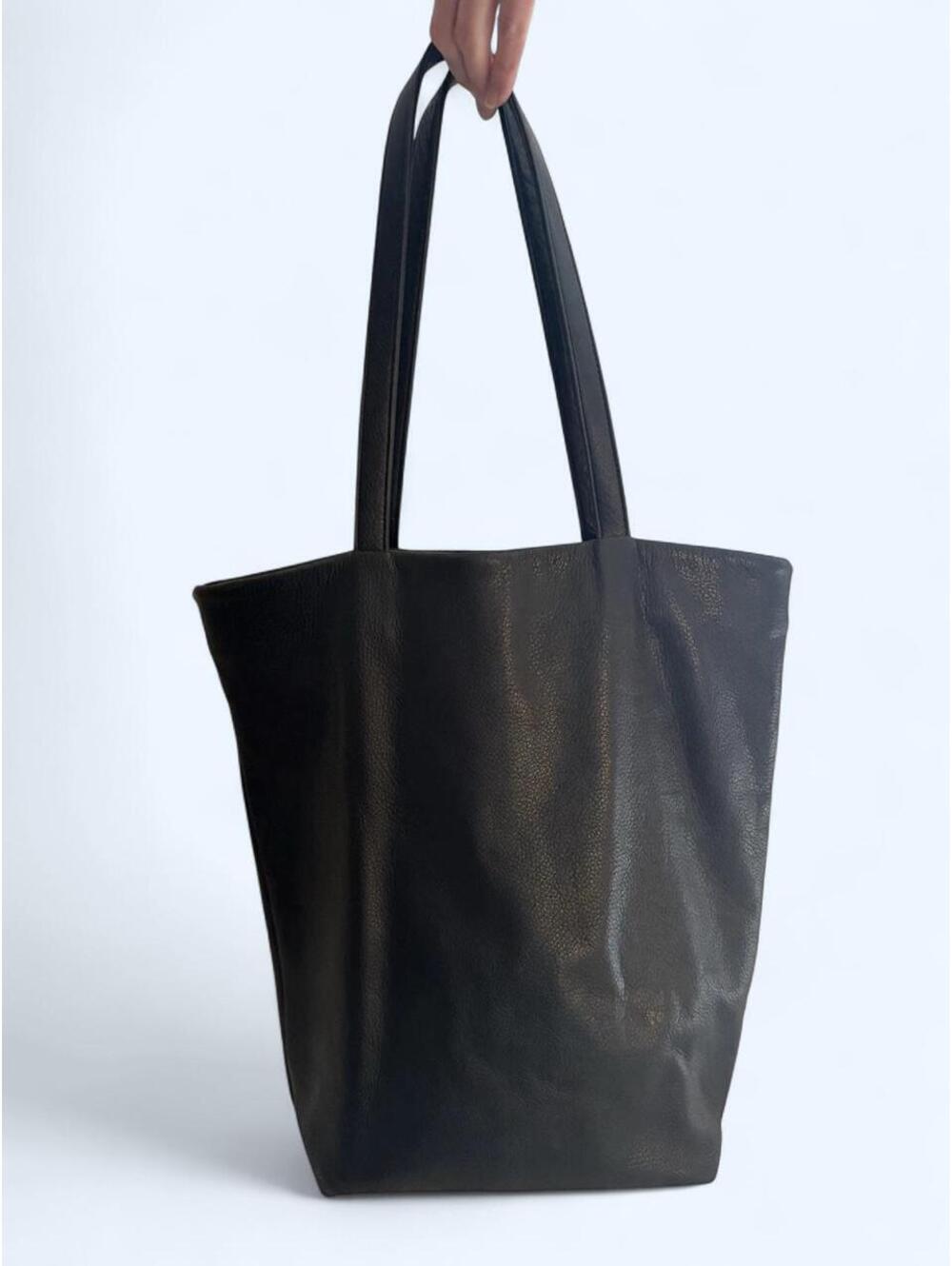 Black Baggu Genuine Leather Tote Bag